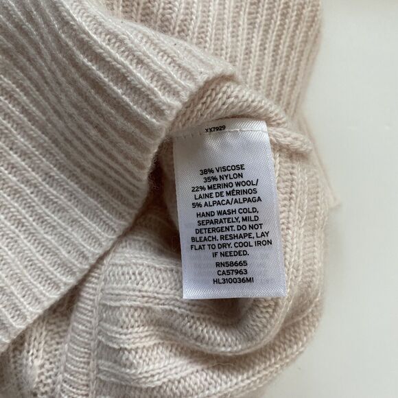 hinge Sweater Womens Small Pink Merino Wool Alpaca Blend Pullover Long Sleeved - Picture 10 of 12